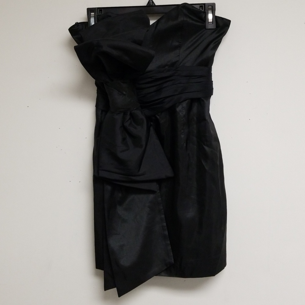 Frame And Partners Black Bow Strapless Dress 2